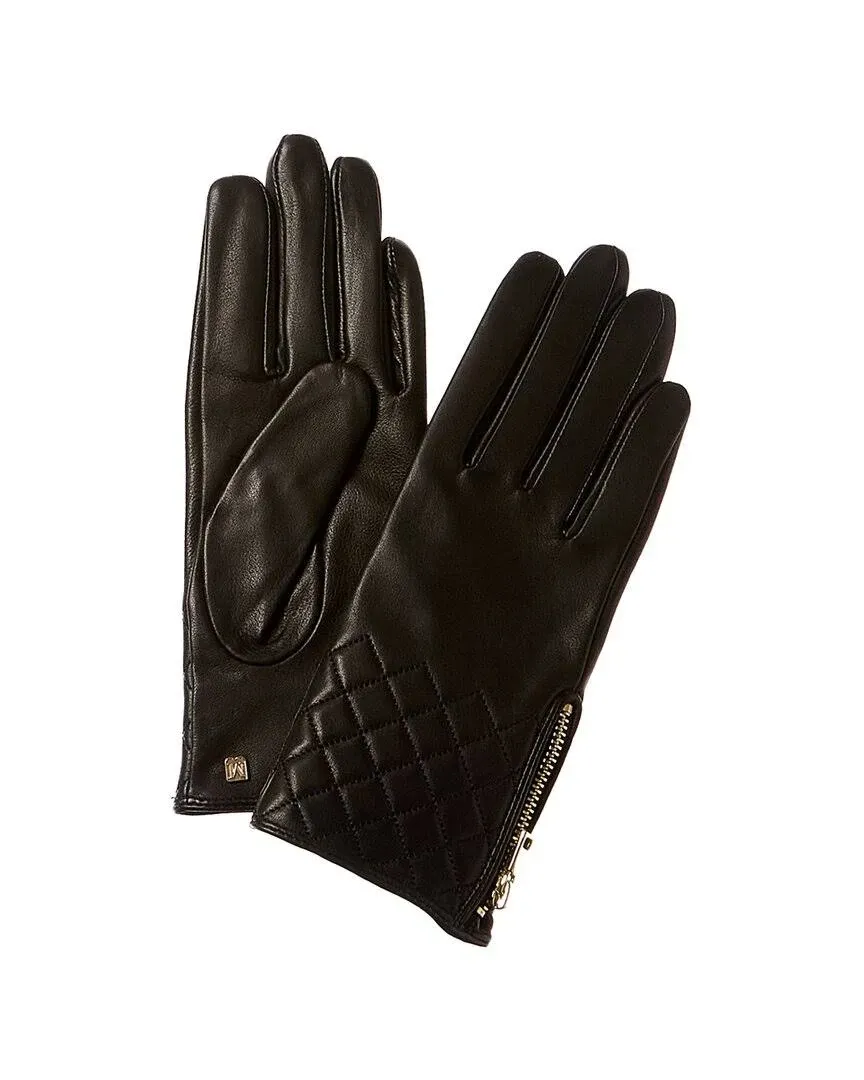 Bruno Magli Women's Diamond Quilted Cuff Leather Gloves