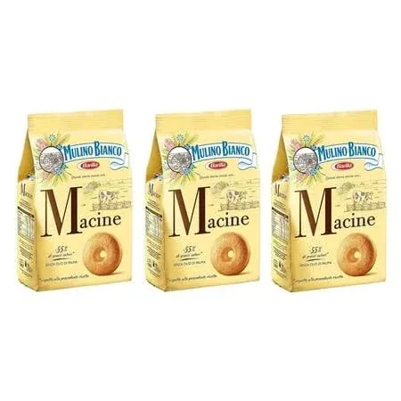 Mulino Bianco: &#034;Macine&#034; Shortbread cookies Cream - 12.3 Oz (350g) Pack of 3  It