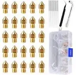 25pcs MK8 Ender 3 V2 Nozzles 0.4mm, 3D Printer Brass Hotend Nozzles with DIY Tools Storage Box for Creality Ender 3/Ender 3 Pro/Ender 3 Max/Ender 5 PR