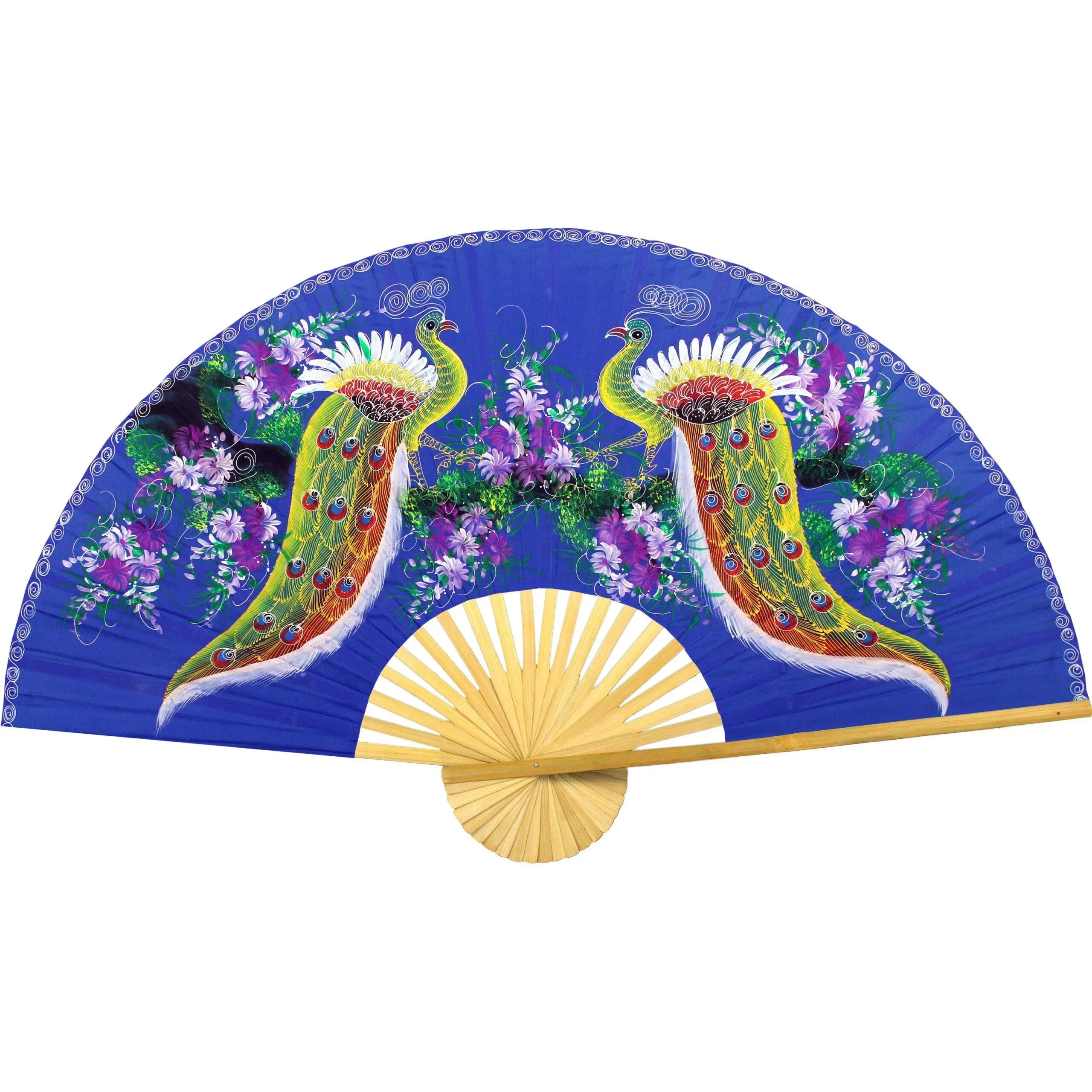 Oriental-Decor 60" Width Proud Peacocks Wall Fan