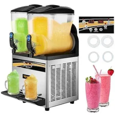 VEVOR Margarita Machine 15Lx2 Tank Commercial Slushy Machine Slushie Machine 1000W Commercial Margarita Maker Smoothie Frozen Drink Maker