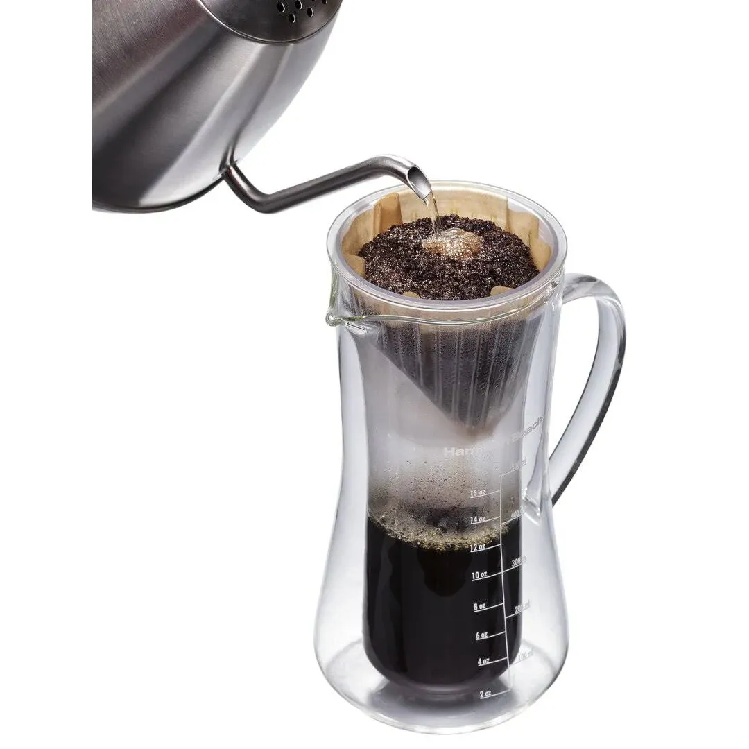 Hamilton Beach Pour Over Drip Coffee Maker, 17 Ounces, Glass Carafe