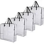 Veno Over-Sized Clear Storage Bag w/Strong Handles and Zippers for College Carry