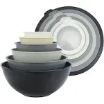 Cook with Color Mixing Bowls with TPR Lids 12 Piece Plastic Nesting Bowls Set includes 6 Prep Bowls and 6 Lids