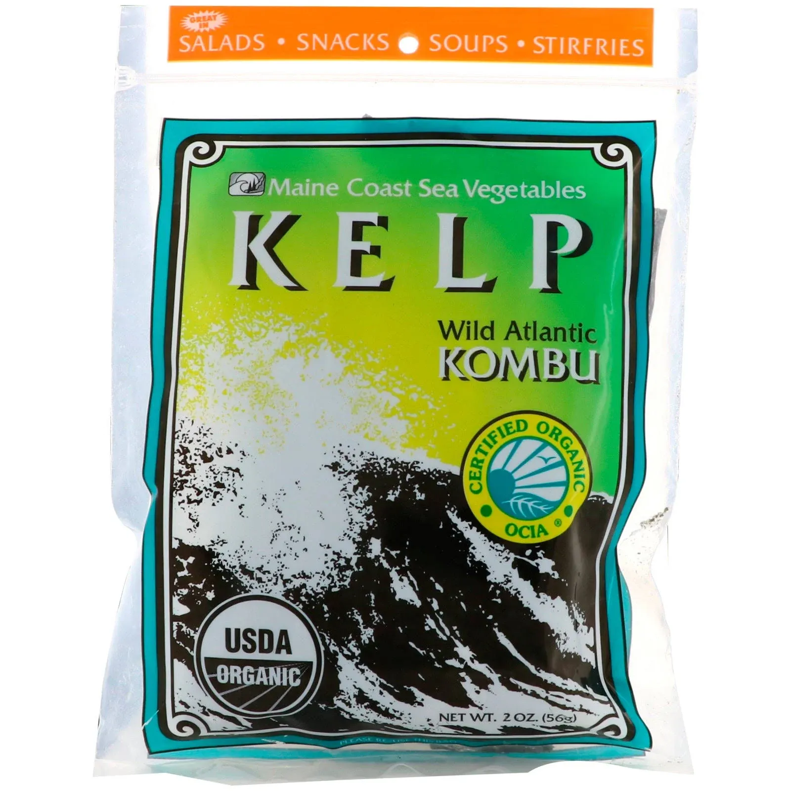 Maine Coast Kelp, Wild Atlantic Kombu - 2 oz