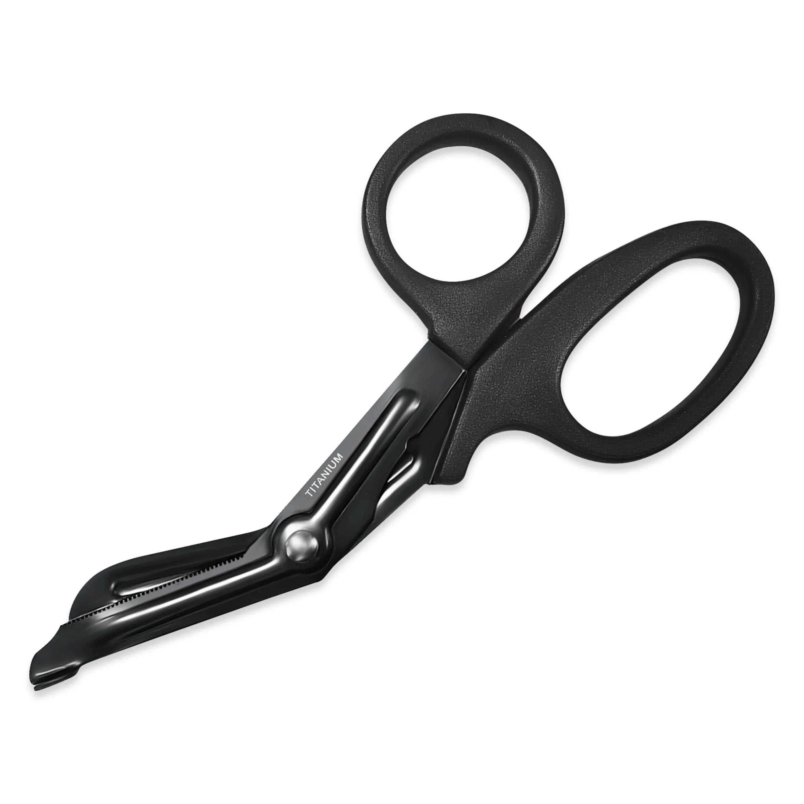 Ever Ready First Aid Autoclavable Titanium Bonded Bandage Shears 7 1/4" Bent - Tactical Stealth Black (Tactical Black Single Pack)