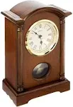 Dalton Chiming Pendulum Table Clock - Walnut Finish - Gold-Tone Accents