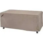 Garrison Patio Ottoman/Coffee Table/Fire Pit Cover, Waterproof, 48in. Lx25in. Wx18in. H, Sandstone