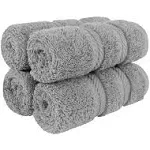 American Soft Linen Edison Luxury 100% Turkish Cotton 4-Piece Washcloth Set - Rockridge Gray