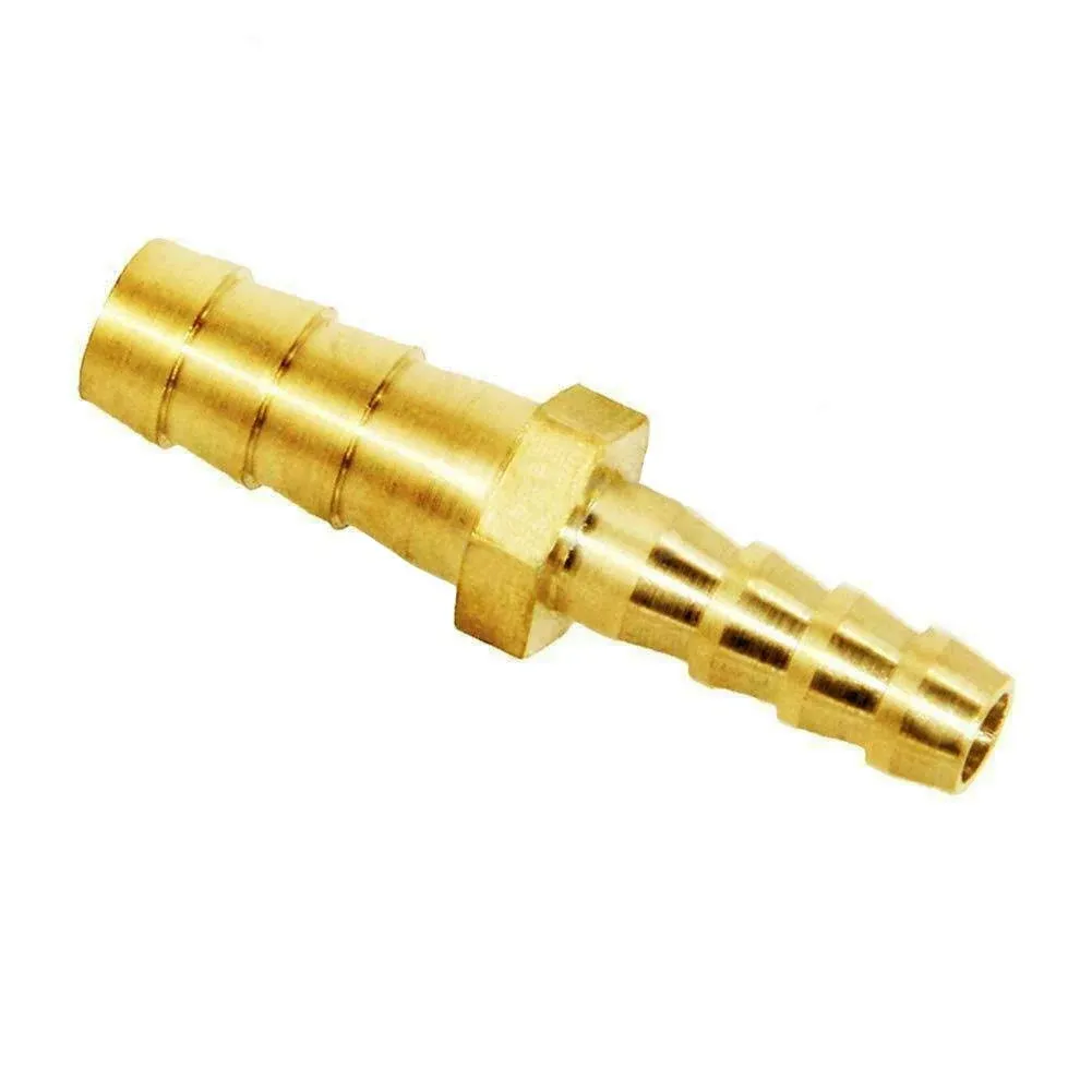 Joywayus Brass Hose Barb Reducer,1/4" to 3/8" Barb Reducer Fitting,Reducing Splicer Mender Union Adapter for Air Water Fuel(1PCS)