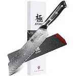 KYOKU Kiritsuke Chef Knife 8.5" - Shogun Series - Japanese VG10 Steel Core Forged Damascus Blade - with Sheath & Case