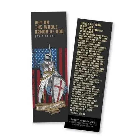 Armor of God Templar Knight Bookmarks, Pack of 25