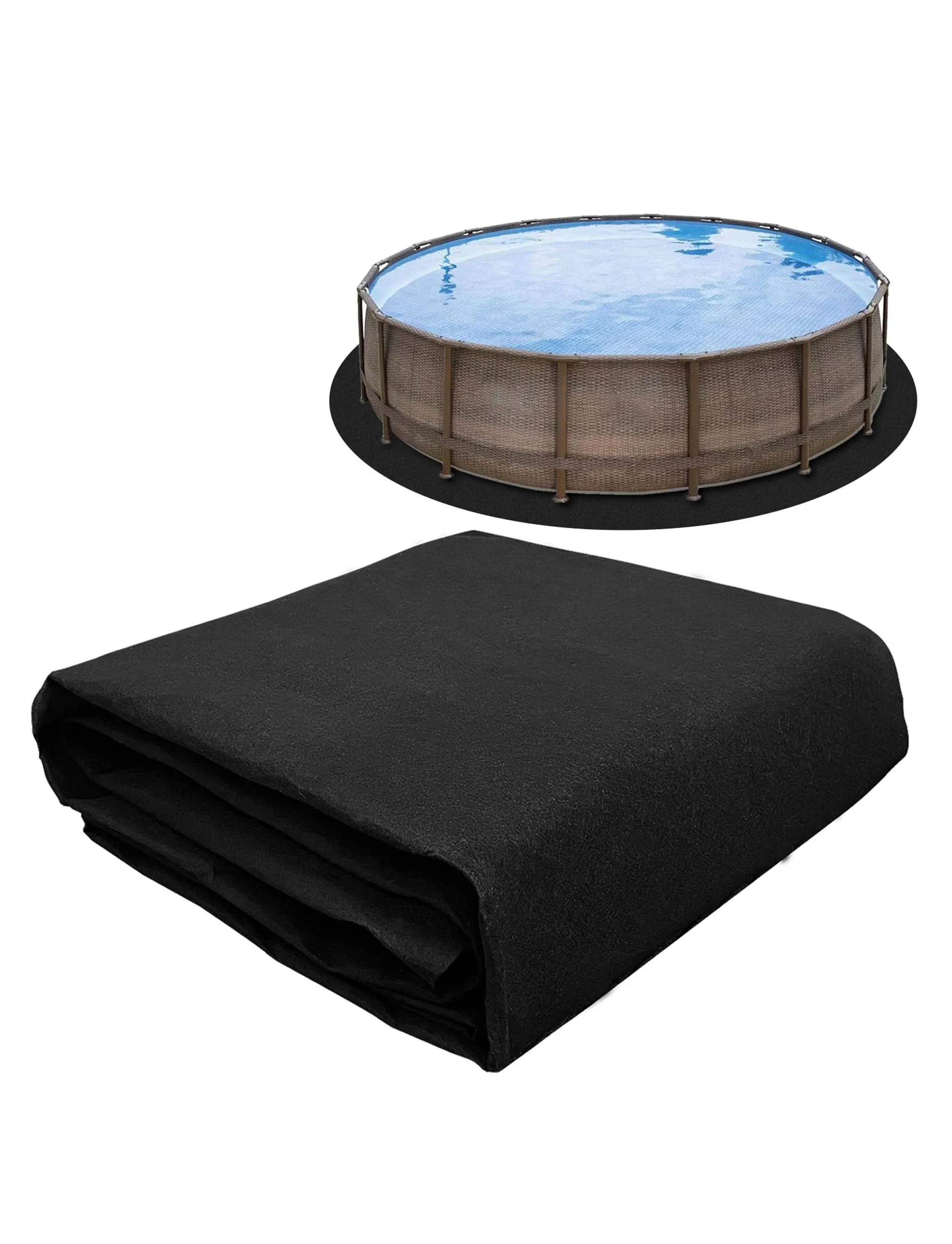 TIEBOLA Eco-Friendly Round Pool Liner Pad - Prevent Punctures and Extend The Life of Your Above Ground Swimming Pool or Hot Tub Liner, Eco-Friendly Above Ground Pool Liner pad… (15 FT)