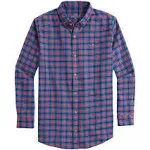 Vineyard Vines Boys Stretch Flannel Check Shirt, Sailors Red, Cotton | Size: 6 | St. Bernard