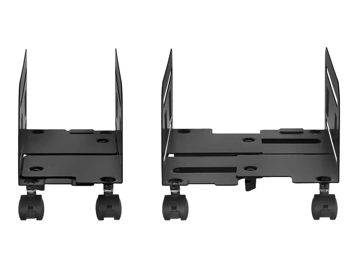 Mount-It! Rolling CPU Stand with Wheels | Heavy Duty Desktop Computer Tower Cart with Ventilation and Adjustable Width from 4.87 to 8.5 Inches | Steel