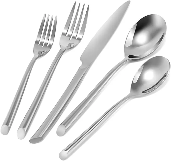 DEACORY Silverware Set Flatware Set Stainless Steel Cutlery Set with Streamlied Handle Mirror Finished 20 Pieces Home Kitchen