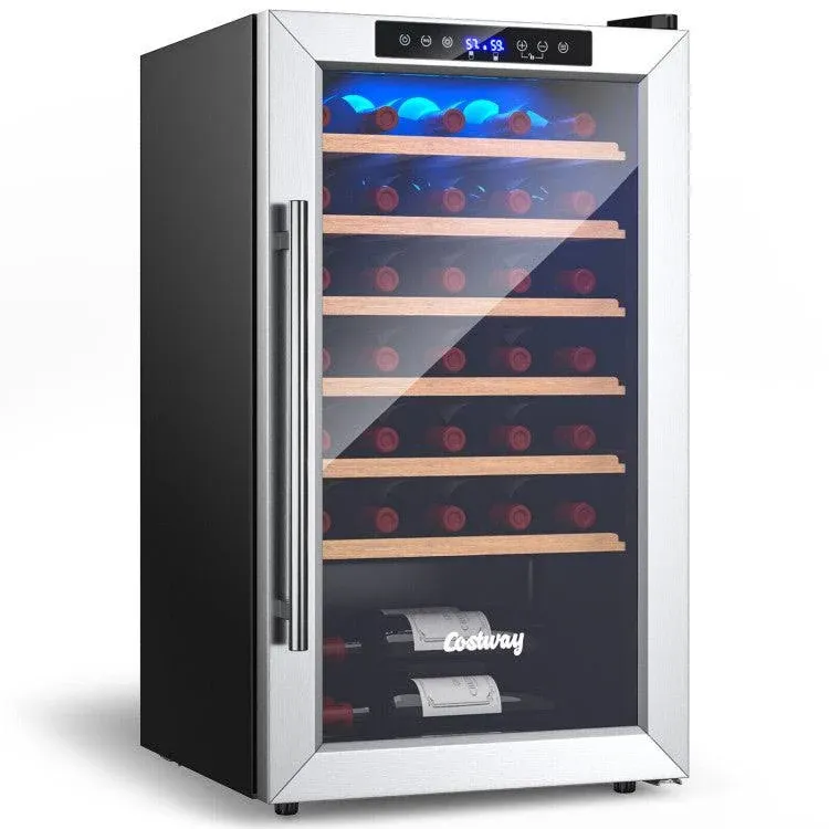 20&#034;  Wine Cooler Refrigerator for 33 Bottles w/ Tempered Glass Door