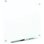 Quartet Magnetic Glass Dry Erase White Board, 4' x 3' Whiteboard, Frameless, Brilliance White High Contrast White Glass (G24836W)