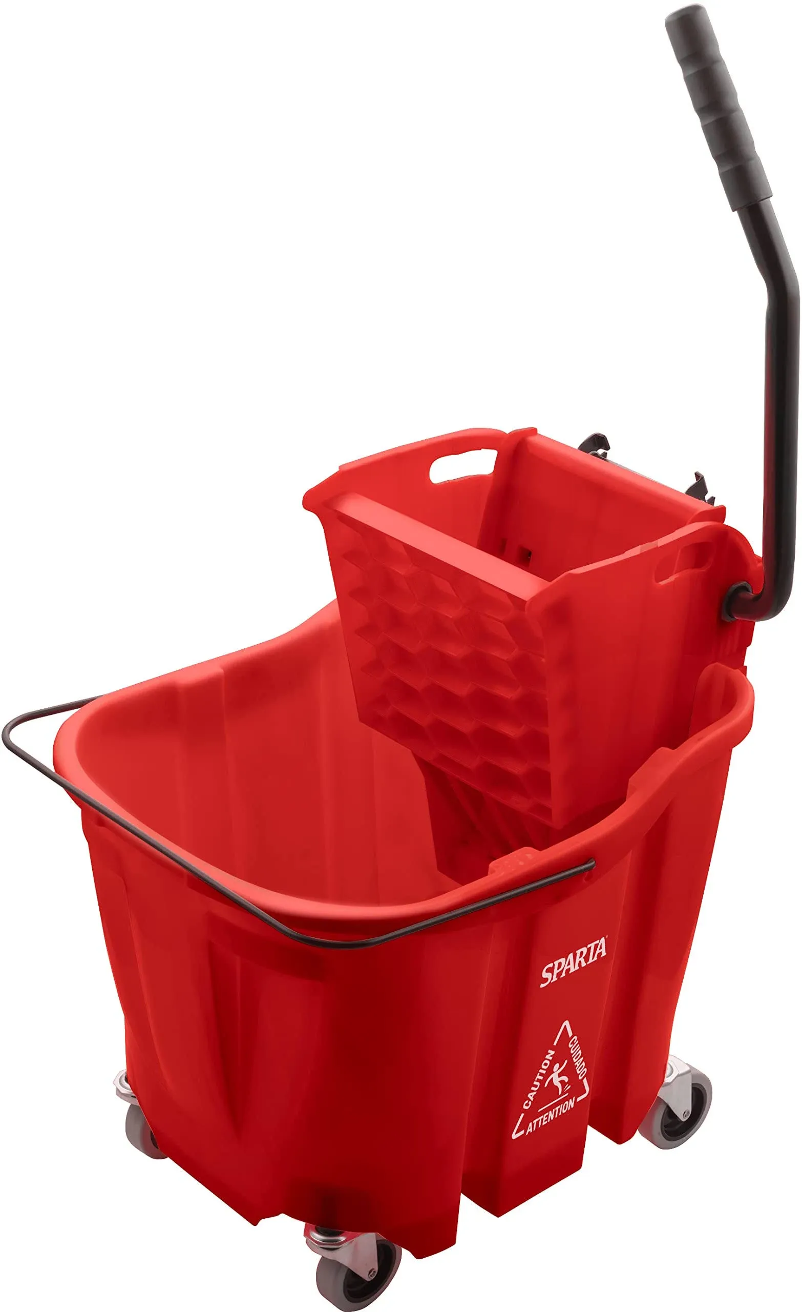 Carlisle 8690405 35 qt Mop Bucket Combo - Side Press Wringer, Red