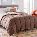 LINENSPA Reversible Down Alternative Comforter and Duvet Insert - All-Season Comforter - Box Stitched Comforter - Bedding for Kids, Teens, and Adults – Sand/Mocha - Twin XL