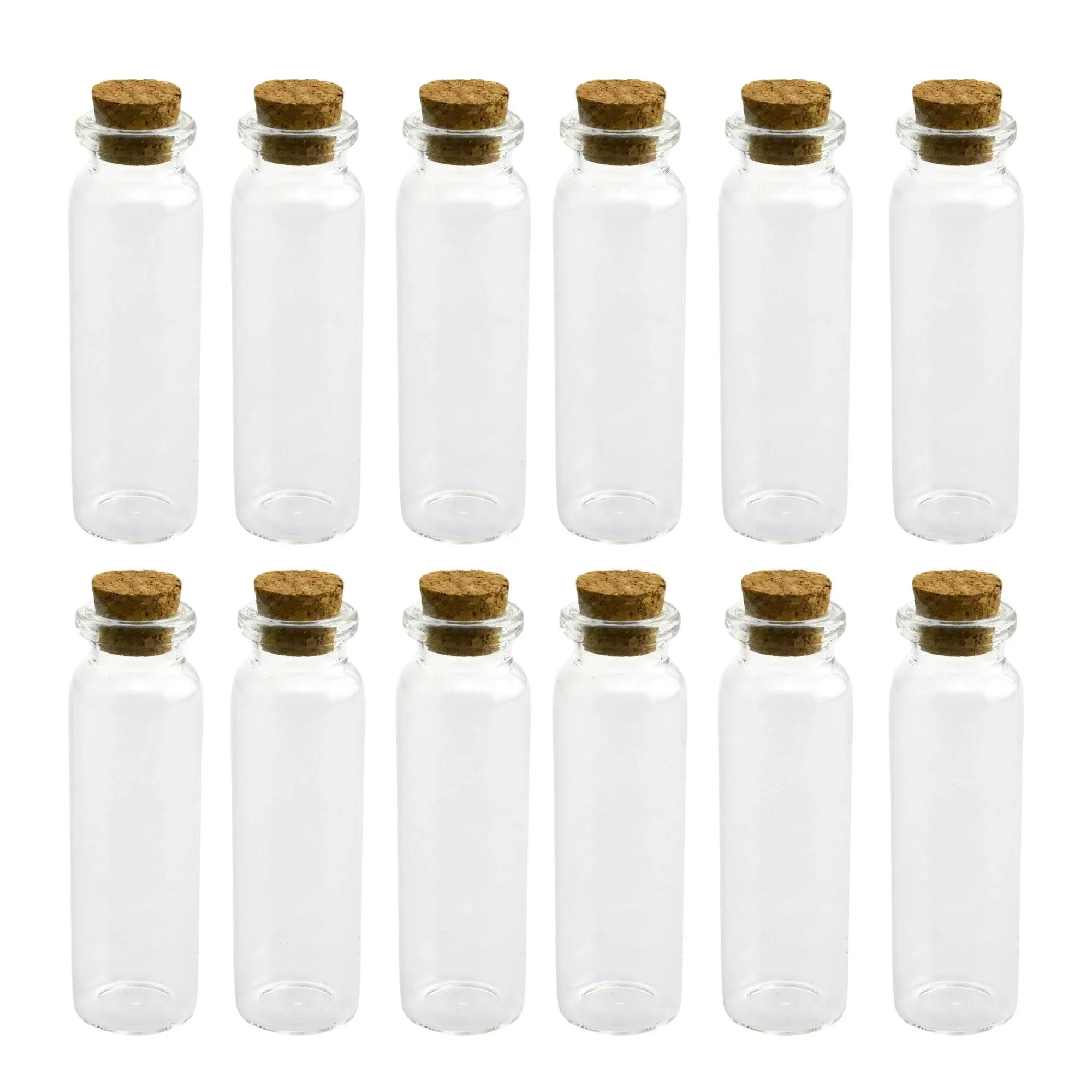 Homeford Mini Glass Tube Corked Jars 3-Inch 12-Pack