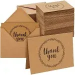 120 Pack 3.5x5-inch Bulk Kraft Thank You Cards with Envelopes