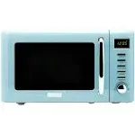 Haden 75031 HERITAGE Vintage Retro 0.7 Cubic Foot/20 Liter 700 Watt Countertop Microwave Oven Kitchen Appliance with Turntable, Pull Handle, and 5 Power Levels, Turquoise