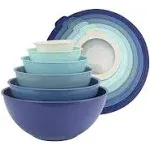 COOK WITH COLOR Plastic Mixing Bowls with Lids - 12 Piece Nesting Bowls Set...