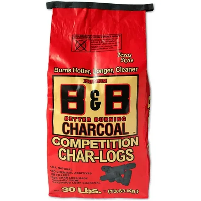 B&B Charcoal Competition Char-Logs Charcoal Briquettes, 30 lbs - Set of 3