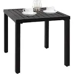 Patio Side Table Metal Square End Table Outdoor Coffee Table for Bistro Balcony