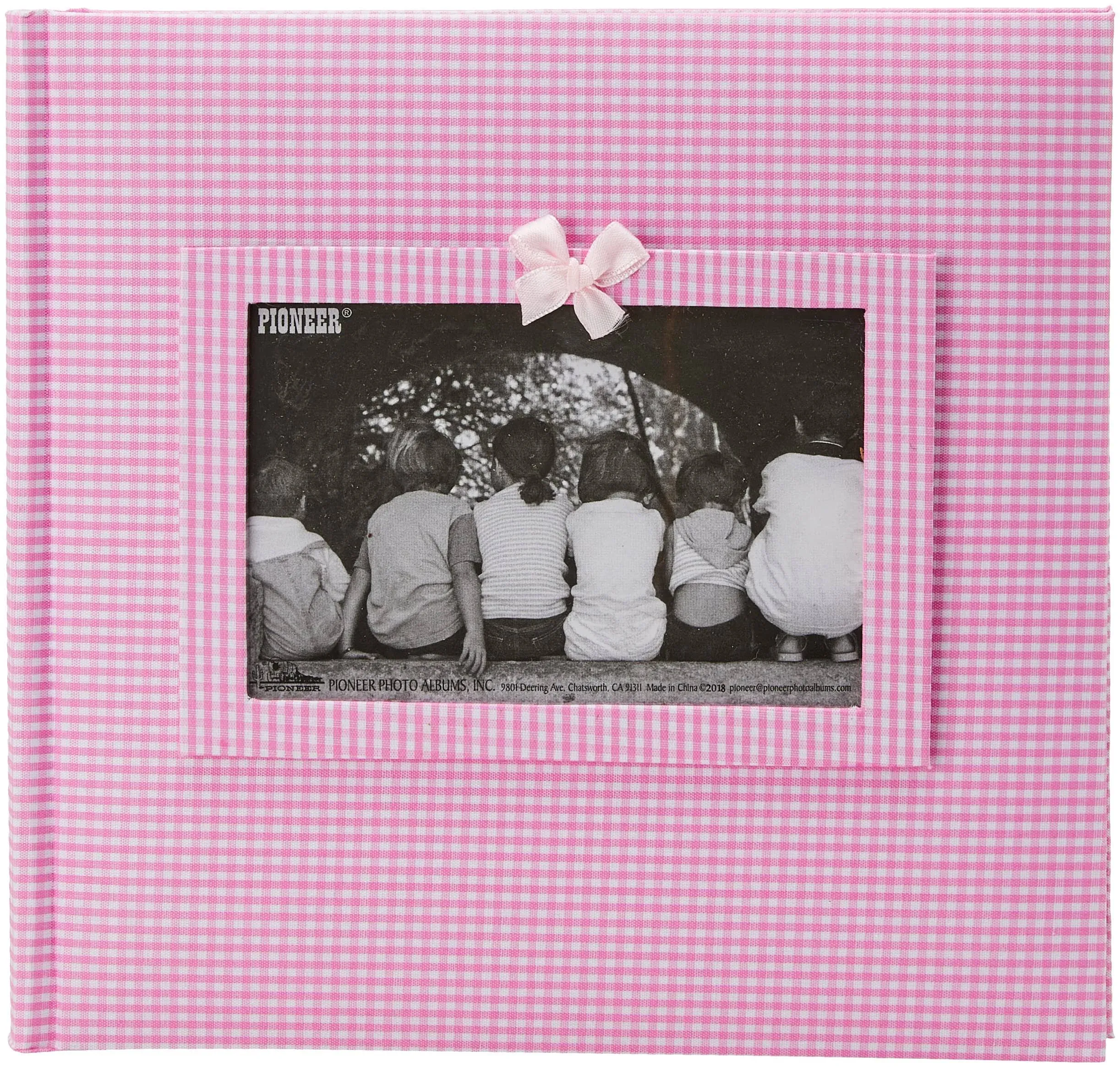 Pioneer Photo Albums DA200GRB-GP Baby Frame Gingham Fabric Memo Album (Pink)