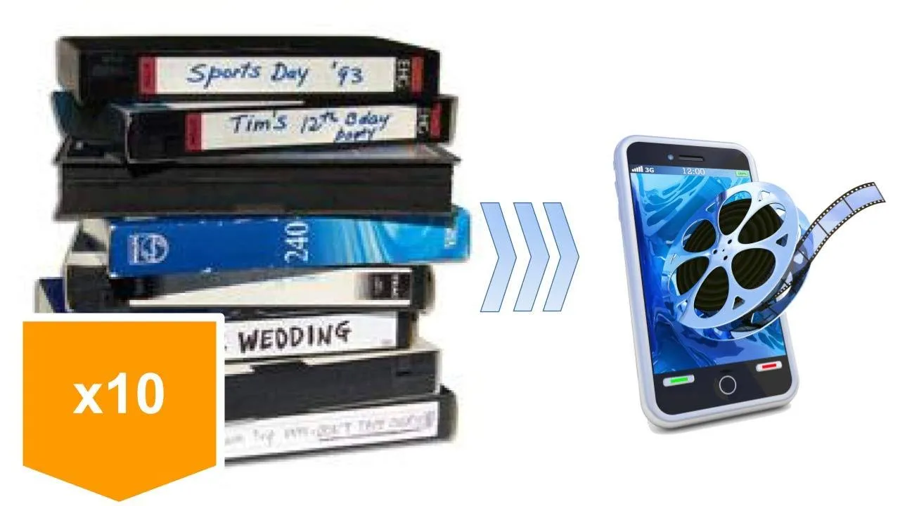 Lotus Media Video Tape Transfer and Digitization to MP4 Service 10 Pack