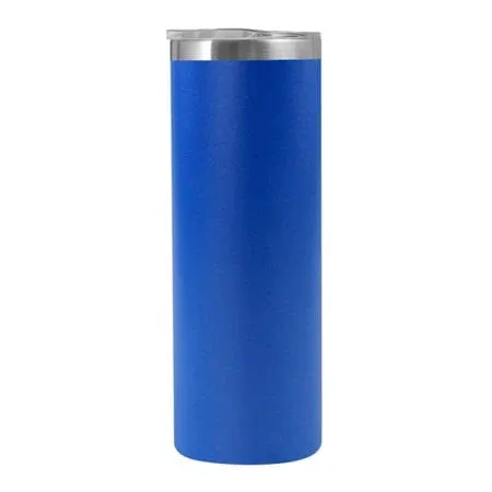 Muka 20 oz. Stainless Steel Skinny Tumbler, Powder Coated Straight Tumbler-Royal ...