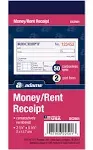 Adams Money and Rent Receipt, 2-3/4 x 5-3/8 Inches, 2-Parts, Carbonless, White/Canary, 50 Sets per Book, 3 Books (DC2501-3)