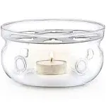 Teabloom Celebration Teapot Warmer - Standard Size (5-inch Diameter) - Heatproof Borosilicate Glass Tea Warmer - Tealight Candle Included