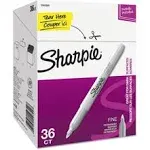 Sharpie 61659 Metallic Permanent Markers Fine Point Silver 36/Pack (9597)