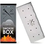 Grill Gods Smoker Box for BBQ Grill Wood Chips - 30% More Holes for Better Flavor - Stainless Steel Smoker - Best Gas Grill and Charcoal Barbecue