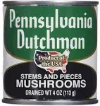 Pennsylvania Dutchman Canned Mushrooms - 12/4 oz. Cans