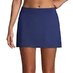 Lands' End Women's Long Chlorine Resistant Tummy Control Swim Skirt Swim Bottoms - 16 - Deep Sea Navy