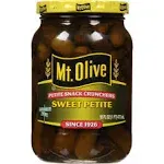 Mt Olive Pickles, Sweet Gherkins - 16 fl oz