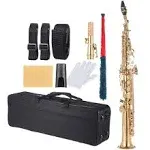 Taruor Brass Straight Soprano Sax Saxophone Bb B Flat Woodwind Instrument