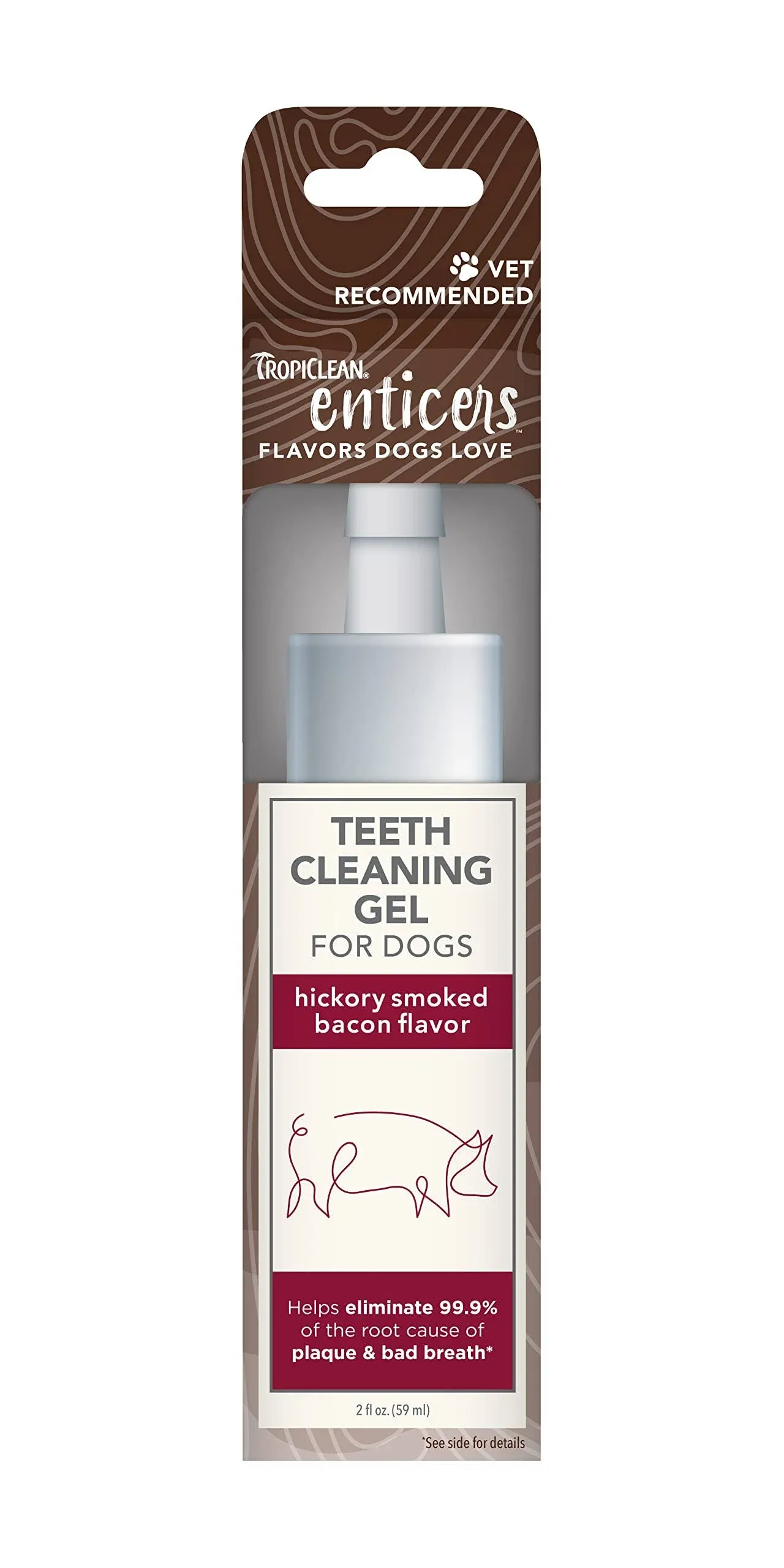 Tropiclean Enticers Teeth Cleaning Gel for Dogs Hickory/Bacon 2 oz