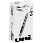 Uni-Ball Signo 207 Needle Point Gel Pen Retractable Medium 0.7 mm Black Ink Black Barrel Dozen