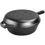 Lodge Cast Iron Wanderlust Series, Cabin Combo Cooker, 3.2 Quart\u200b Black