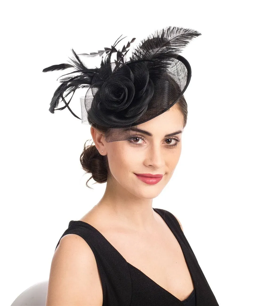 SAFERIN Fascinators Hat Sinamay Flower Mesh Feathers on A Headband and A Clip Tea ...