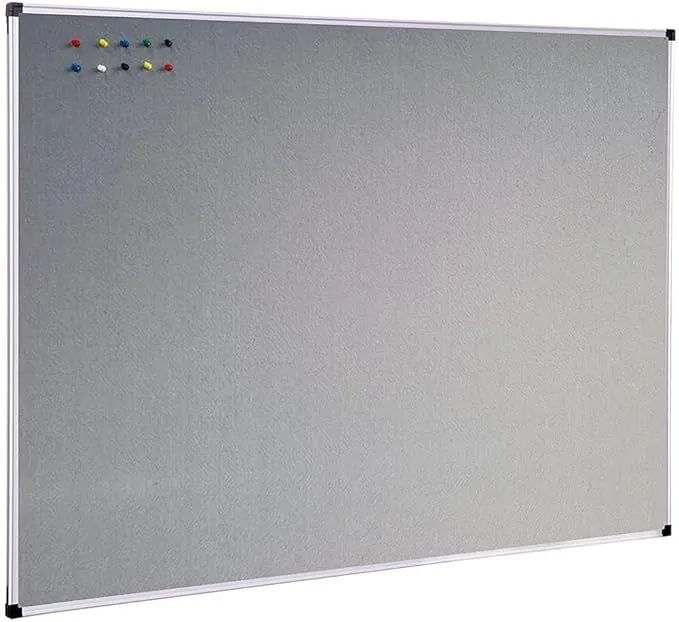 XBoard Large Grey Fabric Bulletin Board, 48 x 36 inch, Wall Mounted Fabric Board