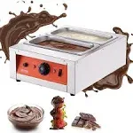 VEVOR Chocolate Tempering Machine, 17.6 lbs 2 Tanks Chocolate Melting Pot Temp Control 86~185°F, 1500W Stainless Steel Electric Commercial Food