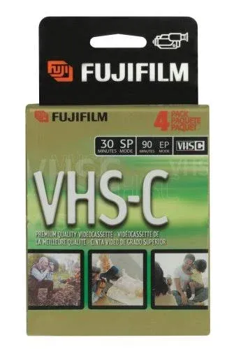 Fujifilm 4 PACK VHS-C TC-30 Camcorder Cassette Tapes NEW