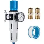 NANPU 1/2" NPT High Pressure Compressed Air Filter, Auto Drain, Bracket