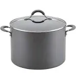 Circulon 83909 Radiance Hard Anodized Nonstick Stock Pot/Stockpot with Lid - 10 Quart, Gray